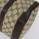 GUCCI GG Supreme Web Sherry Line Hand Bag PVC Beige Gold Auth 153076-10