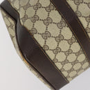 GUCCI GG Supreme Web Sherry Line Hand Bag PVC Beige Gold Auth 153076-11