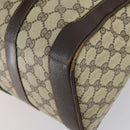 GUCCI GG Supreme Web Sherry Line Hand Bag PVC Beige Gold Auth 153076-12