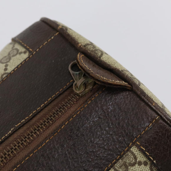 GUCCI GG Supreme Web Sherry Line Hand Bag PVC Beige Gold Auth 153076