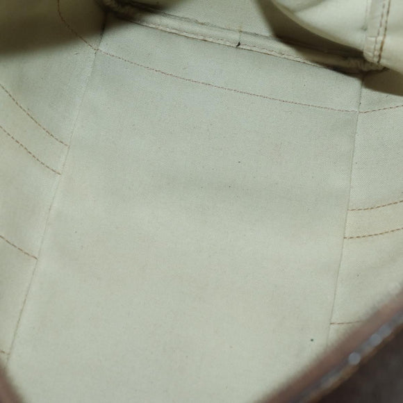 GUCCI GG Supreme Web Sherry Line Hand Bag PVC Beige Gold Auth 153076