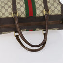 GUCCI GG Supreme Web Sherry Line Hand Bag PVC Beige Gold Auth 153076-7