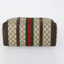 GUCCI GG Supreme Web Sherry Line Hand Bag PVC Beige Gold Auth 153076-9