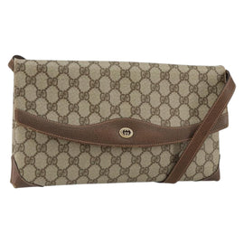 GUCCI GG Supreme Shoulder Bag PVC Beige Gold 56 02 504 Auth 153077