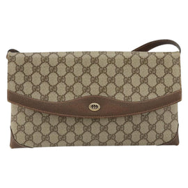 GUCCI GG Supreme Shoulder Bag PVC Beige Gold 56 02 504 Auth 153077 - 0