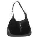 GUCCI Jackie Shoulder Bag Suede Leather Black Silver 001 3346 Auth 153079-1