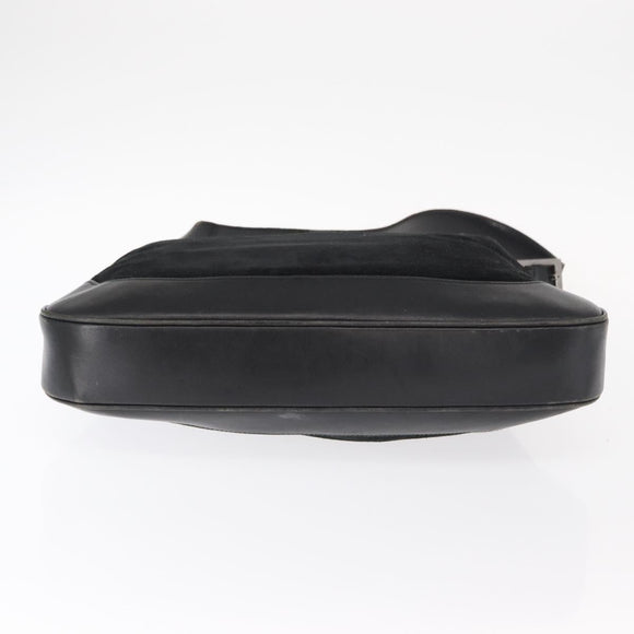 GUCCI Jackie Shoulder Bag Suede Leather Black Silver 001 3346 Auth 153079