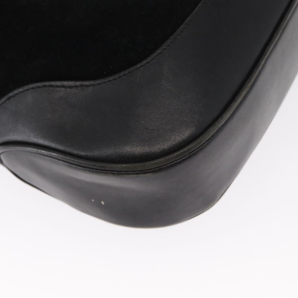 GUCCI Jackie Shoulder Bag Suede Leather Black Silver 001 3346 Auth 153079