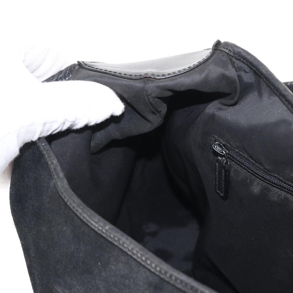 GUCCI Jackie Shoulder Bag Suede Leather Black Silver 001 3346 Auth 153079