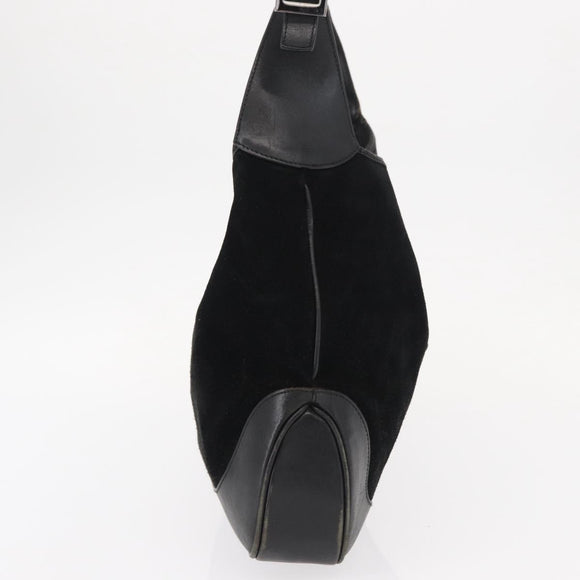 GUCCI Jackie Shoulder Bag Suede Leather Black Silver 001 3346 Auth 153079