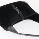 GUCCI Jackie Shoulder Bag Suede Leather Black Silver 001 3346 Auth 153079-6