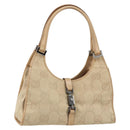 GUCCI GG Canvas Jackie Shoulder Bag Beige Silver 002 1067 2123 Auth 153080-1