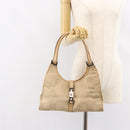 GUCCI GG Canvas Jackie Shoulder Bag Beige Silver 002 1067 2123 Auth 153080-24