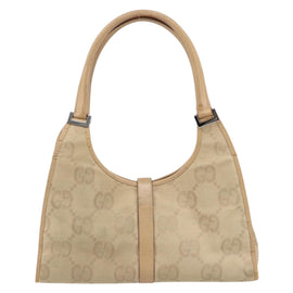 GUCCI GG Canvas Jackie Shoulder Bag Beige Silver 002 1067 2123 Auth 153080 - 0