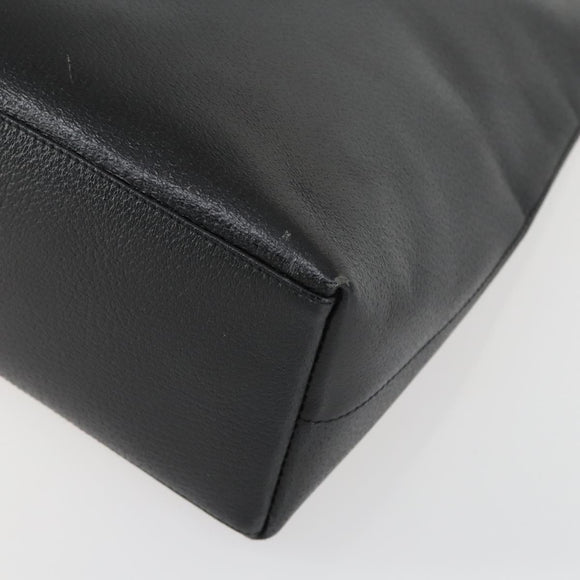 GUCCI Bamboo Hand Bag Leather Black Gold 001 2122 3006 Auth 153081