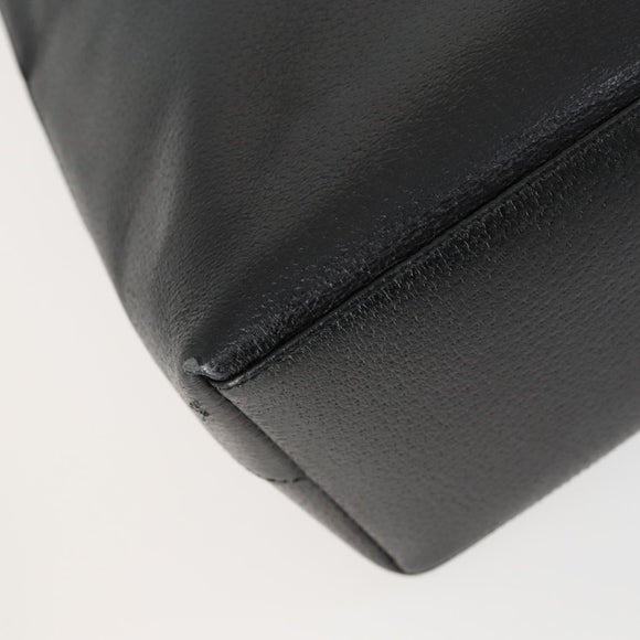 GUCCI Bamboo Hand Bag Leather Black Gold 001 2122 3006 Auth 153081