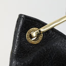GUCCI Bamboo Hand Bag Leather Black Gold 001 2122 3006 Auth 153081-14