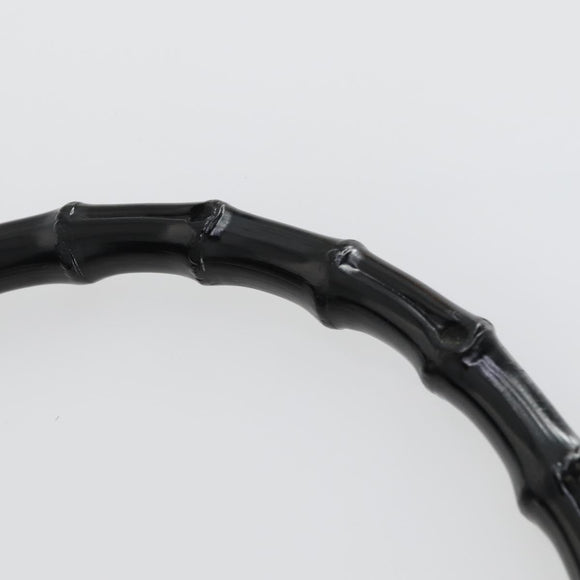 GUCCI Bamboo Hand Bag Leather Black Gold 001 2122 3006 Auth 153081