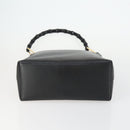 GUCCI Bamboo Hand Bag Leather Black Gold 001 2122 3006 Auth 153081-9