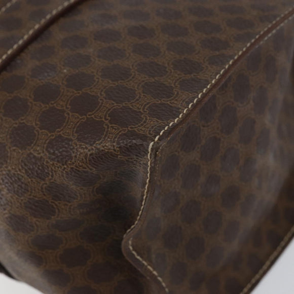 CELINE Macadam Canvas Tote Bag PVC Leather Brown Gold Auth 153082
