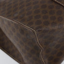 CELINE Macadam Canvas Tote Bag PVC Leather Brown Gold Auth 153082-15
