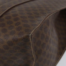 CELINE Macadam Canvas Tote Bag PVC Leather Brown Gold Auth 153082-16