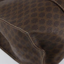 CELINE Macadam Canvas Tote Bag PVC Leather Brown Gold Auth 153082-17