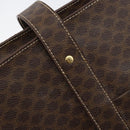 CELINE Macadam Canvas Tote Bag PVC Leather Brown Gold Auth 153082-19