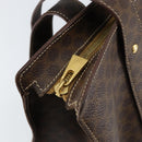 CELINE Macadam Canvas Tote Bag PVC Leather Brown Gold Auth 153082-9