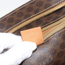 CELINE Macadam Canvas Tote Bag PVC Leather Brown Gold Auth 153082-12