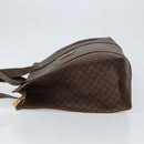 CELINE Macadam Canvas Tote Bag PVC Leather Brown Gold Auth 153082-4