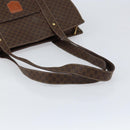 CELINE Macadam Canvas Tote Bag PVC Leather Brown Gold Auth 153082-7