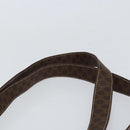 CELINE Macadam Canvas Tote Bag PVC Leather Brown Gold Auth 153082-14