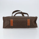 CELINE Macadam Canvas Tote Bag PVC Leather Brown Gold Auth 153082-5