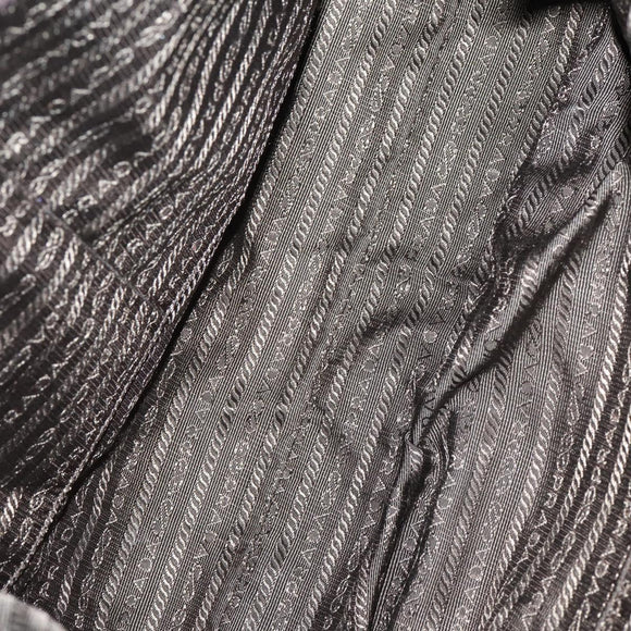 PRADA Hand Bag Leather 2way Brown Silver Auth 153083