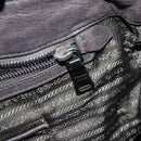 PRADA Hand Bag Leather 2way Brown Silver Auth 153083-24