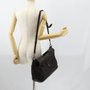 PRADA Hand Bag Leather 2way Brown Silver Auth 153083-26