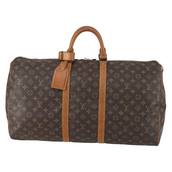 LOUIS VUITTON Monogram Keepall 55 Boston Bag M41424 LV Auth 153089