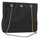 GIVENCHY Chain Shoulder Bag Leather Black Gold Auth 153095-1
