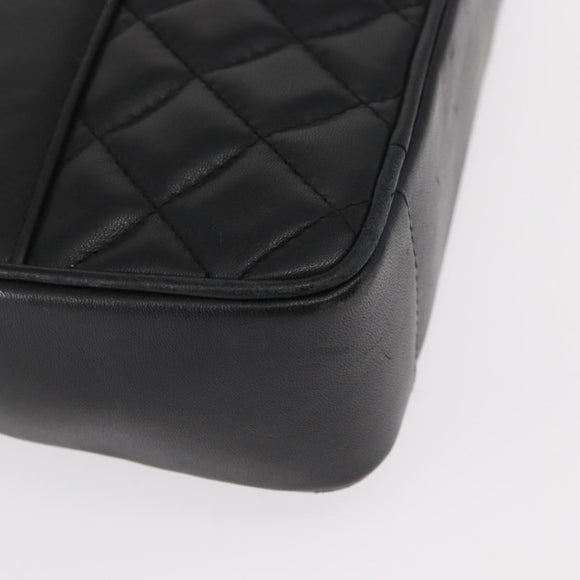 GIVENCHY Chain Shoulder Bag Leather Black Gold Auth 153095