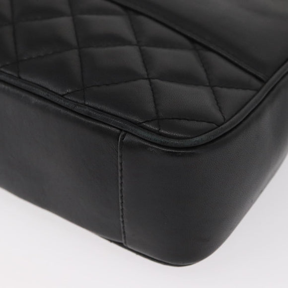 GIVENCHY Chain Shoulder Bag Leather Black Gold Auth 153095