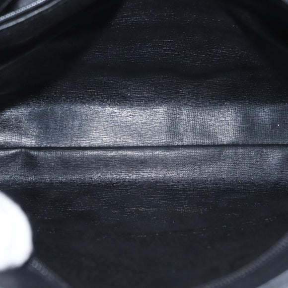 GIVENCHY Chain Shoulder Bag Leather Black Gold Auth 153095