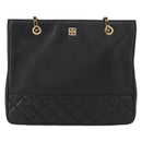 GIVENCHY Chain Shoulder Bag Leather Black Gold Auth 153095-13