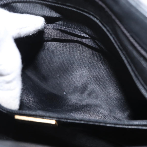 GIVENCHY Chain Shoulder Bag Leather Black Gold Auth 153095