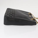 GIVENCHY Chain Shoulder Bag Leather Black Gold Auth 153095-3