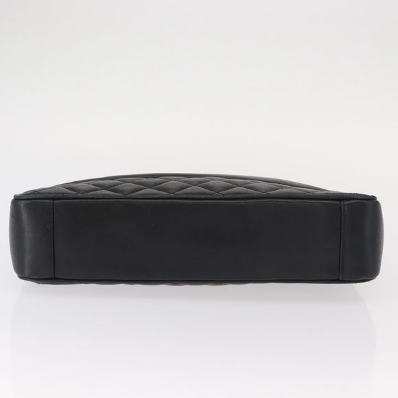 GIVENCHY Chain Shoulder Bag Leather Black Gold Auth 153095