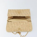 Christian Dior Trotter Canvas Chain Shoulder Bag Beige Gold Auth 153098-18