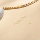 Christian Dior Trotter Canvas Chain Shoulder Bag Beige Gold Auth 153098-19