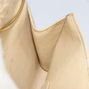 Christian Dior Trotter Canvas Chain Shoulder Bag Beige Gold Auth 153098-20