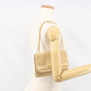 Christian Dior Trotter Canvas Chain Shoulder Bag Beige Gold Auth 153098-22